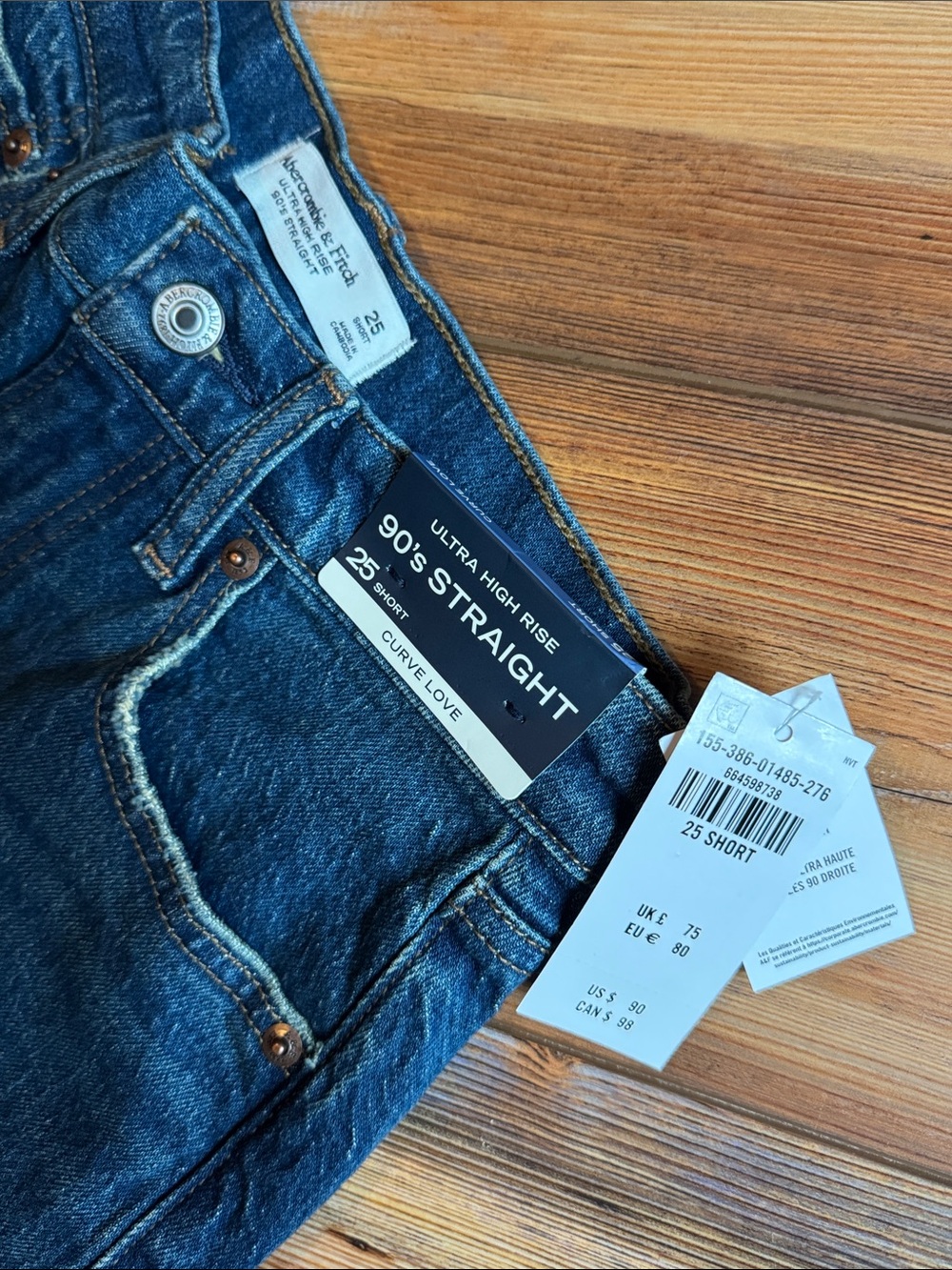 Abercrombie & Fitch ultra high rise 90’s straight curve love size 25 short - Picture 6 of 6